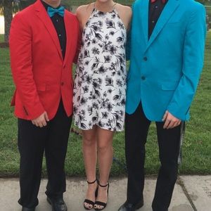 White and black flower dress